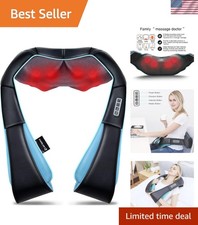 Travel-Friendly Shiatsu Back  Neck Massager with Infrared Heating Therapy