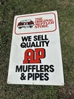 vintage AP Exhaust Muffler Tin Metal Advertising sign Car Automobile Ad
