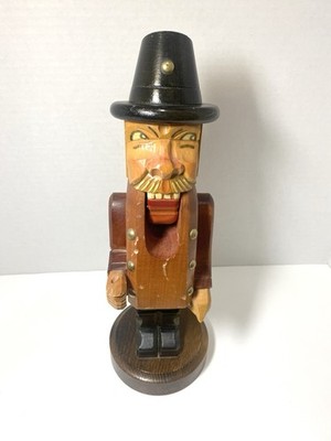 Vintage 13'' German Carved Wood Nutcracker Army Soldier Man, Christmas