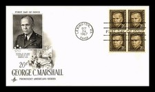 US COVER GEORGE C MARSHALL PROMINENT AMERICANS FIRST DAY ISSUE ARTCRAFT