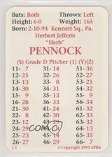 1993 APBA Baseball 1929 Season Herb Pennock HOF 0q3