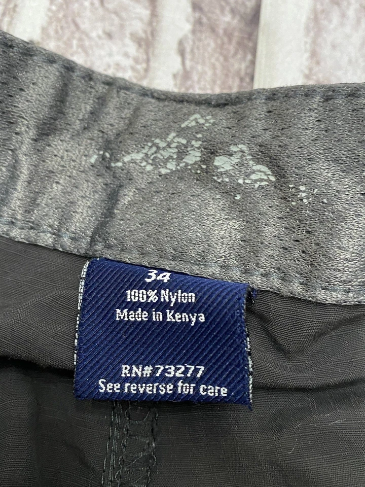 Croft & Barrow Belted Cargo Shorts Mens 34 8” Inseam Dark Gray 100% Nylon - Image 3 of 4