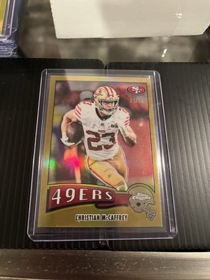 Topps 2025 Chrome 1975 Topps Christian McCaffrey Gold 23/50 49ers