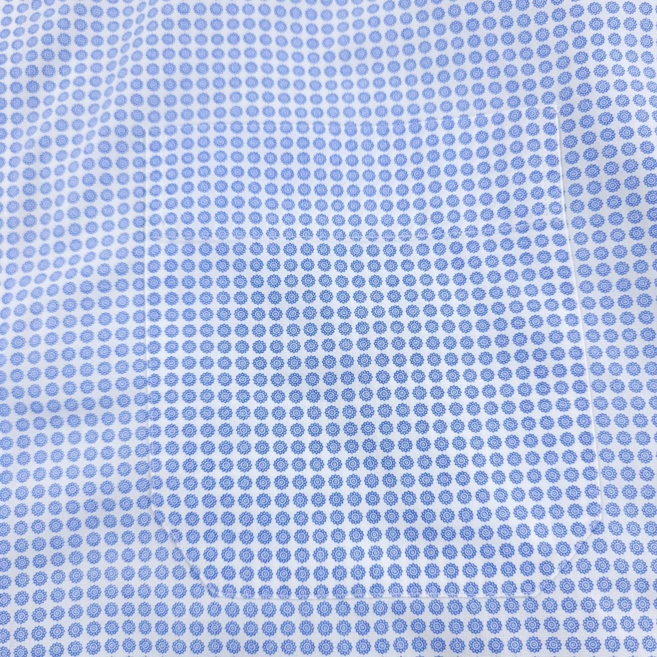 Eton Dress Shirt Mens 18.5 47 Light Blue White Dot Classic Fit Made In Romania - Image 3 of 4