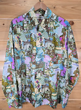 VTG Spire California Edison Abstract 70s Long Sleeve Shirt Men XL Rare