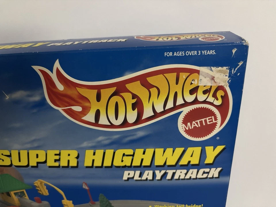 Vintage Hot Wheels World Set 1996 Super Highway Playtrack cabina de peaje verde sellado Foto 3 de 4