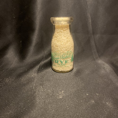 San Isabel Rye 1/2 Pint Milk Green Pyro Bottle Colorado Pueblo