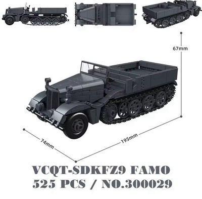 Sd.Kfz. 9 FAMO Halbkettenfahrzeug Klemmbausteine Modell 525 Teile