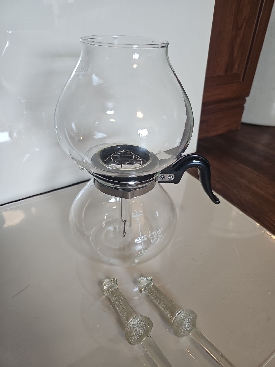 Vtg Pyrex UW-8 Silex Glass Double Bubble Vacuum Coffee Pot Percolator. Extra Rod