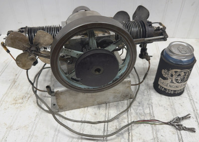 MODEL Air Cooled Twin Cylinder Hit Miss Throttle Governed Gas Engine SEE VIDEO