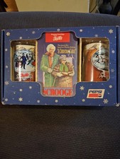 Vintage 1992 PEPSI "A Christmas Carol" SCROOGE Boxed Set VHS Tape & 2 Glasses