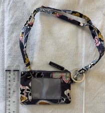 Vera Bradley Zip ID Case and Lanyard set in Retired Charmont Meadow pattern EPOC