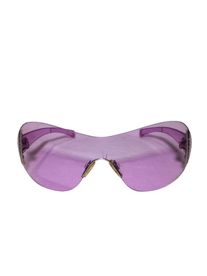 Versus Versace E88 Vintage Y2K randlose Schild Sonnenbrille lila Made in Italy