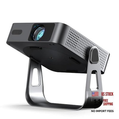 【Native 1080P & 1500 ANSI】Smart Mini Slide Projector with WiFi and dark black