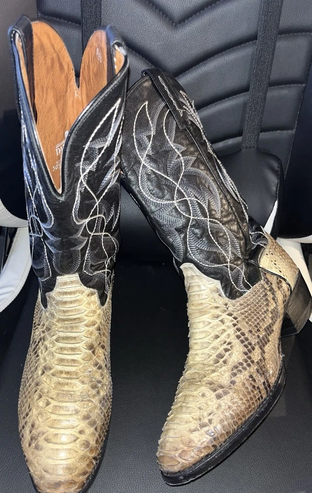 Botas de Vaquero Dan Post De Colección Para Mujer 10D Pitón Piel de Serpiente Botas Occidentales Exóticas Foto 2 de 4