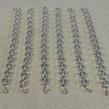 Set of 6 Clear Glass Crystal Chandelier 9.5 Bead Strands Vanity Mirror Decor