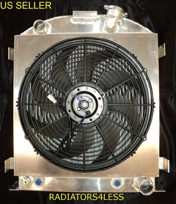 CHAMPION 4 ROW RADIATOR W/ SHROUD & 16'' FAN 30 31 CHOPPED FORD MODEL A CHEVY V8