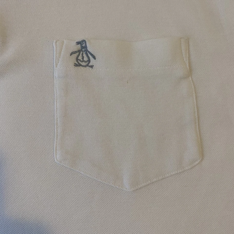 Polo Penguin Para Hombres XL Blanco Manga Corta Original Suave Elastizado Foto 4 de 4