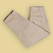 Beams Plus Japan Khaki Cotton Blend Twill Two-Tuck Pleated Chino Pants S 31 x 24
