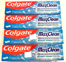 Lot of 4 Colgate MaxClean Whitening Smart Foam Toothpaste, 6.0 oz (170g), NEW 1.25 per gallon