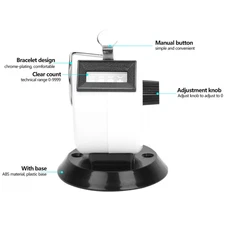 4 Digit Handheld Tally Counter Mechanical ABS Plastic with Hook Base White