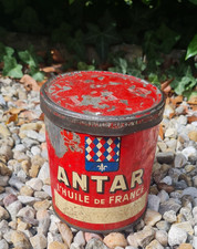 ANCIEN BIDON HUILE PUBLICITAIRE GARAGE AUTO MOTO ANTAR