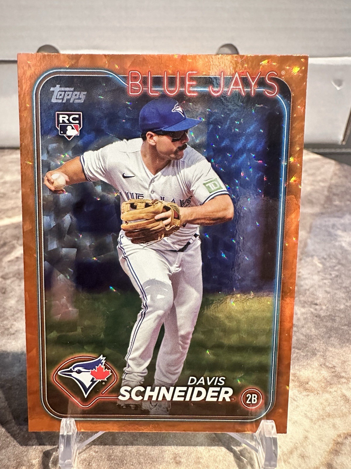 2024 Topps Series 1 - Davis Schneider #189 Orange Crackle Foil /299 (RC)