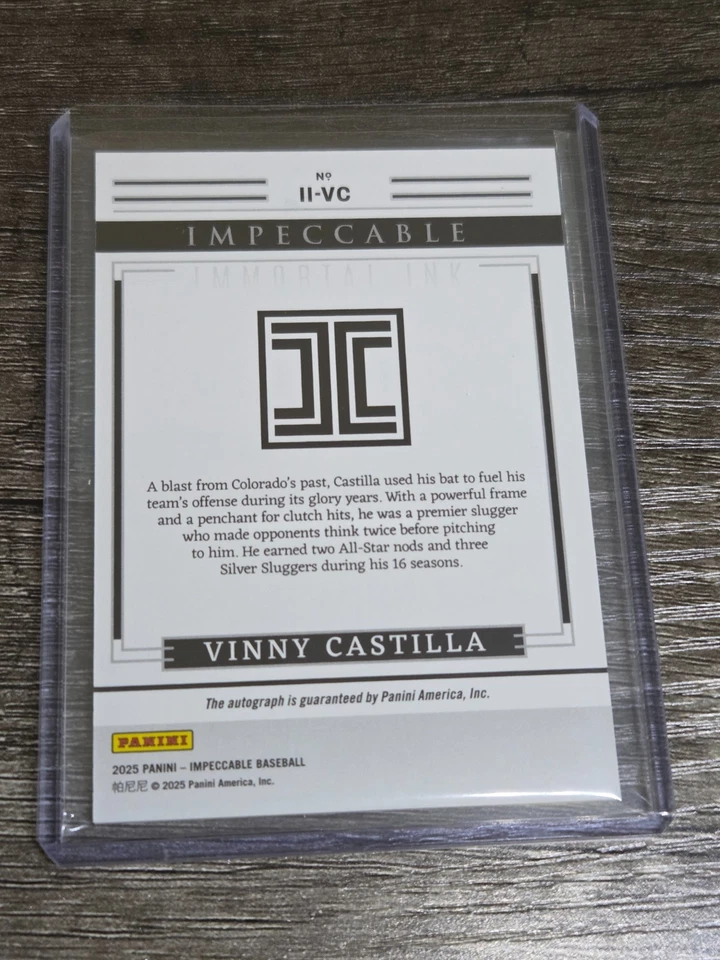 Panini Impeccable BB #II-VC 2025 - TINTA INMORTAL VINNY CASTILLA/HOLO PLATEADO/25 Foto 3 de 3