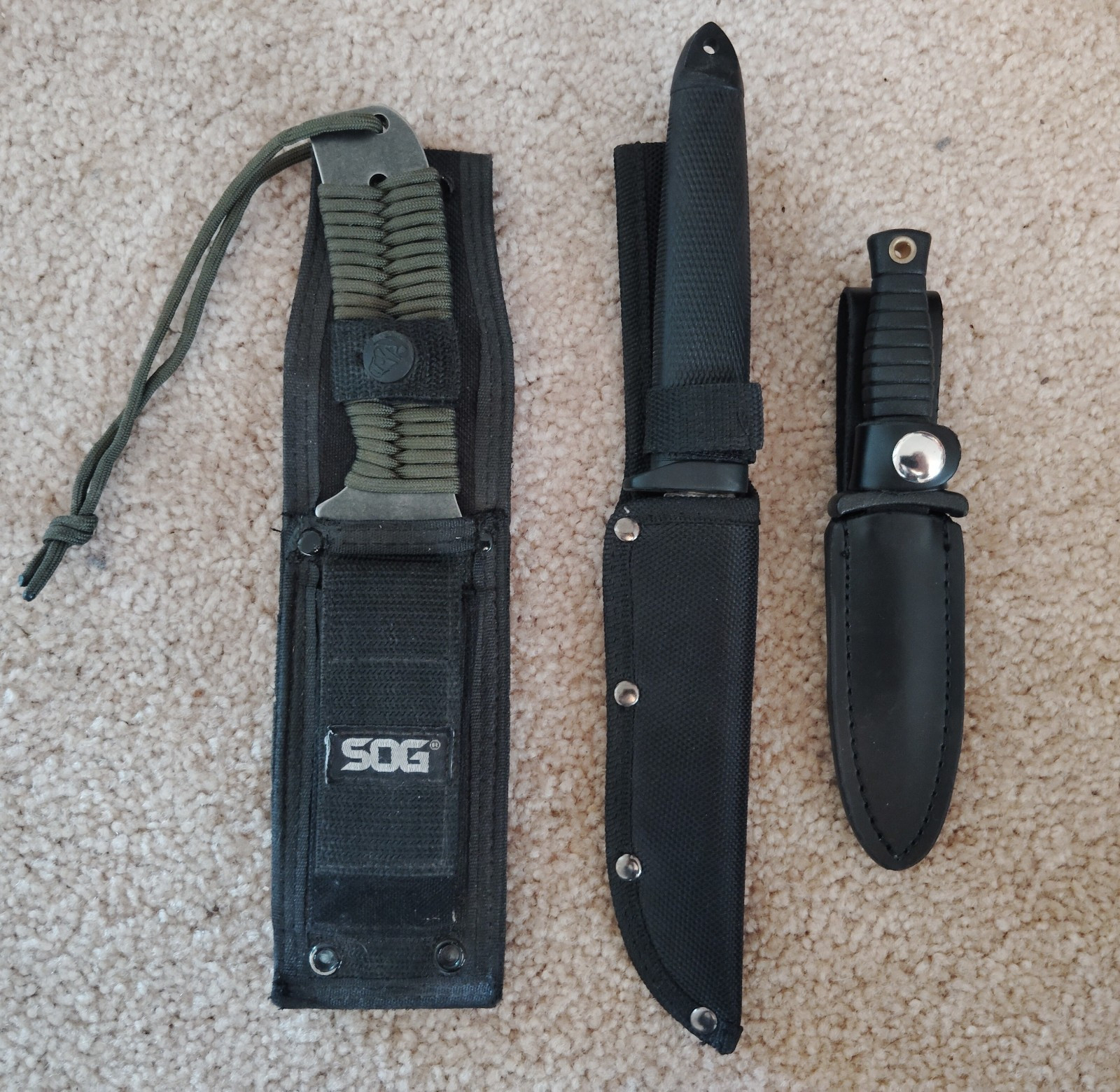 Lot Of 3 Fixed Blade Knives