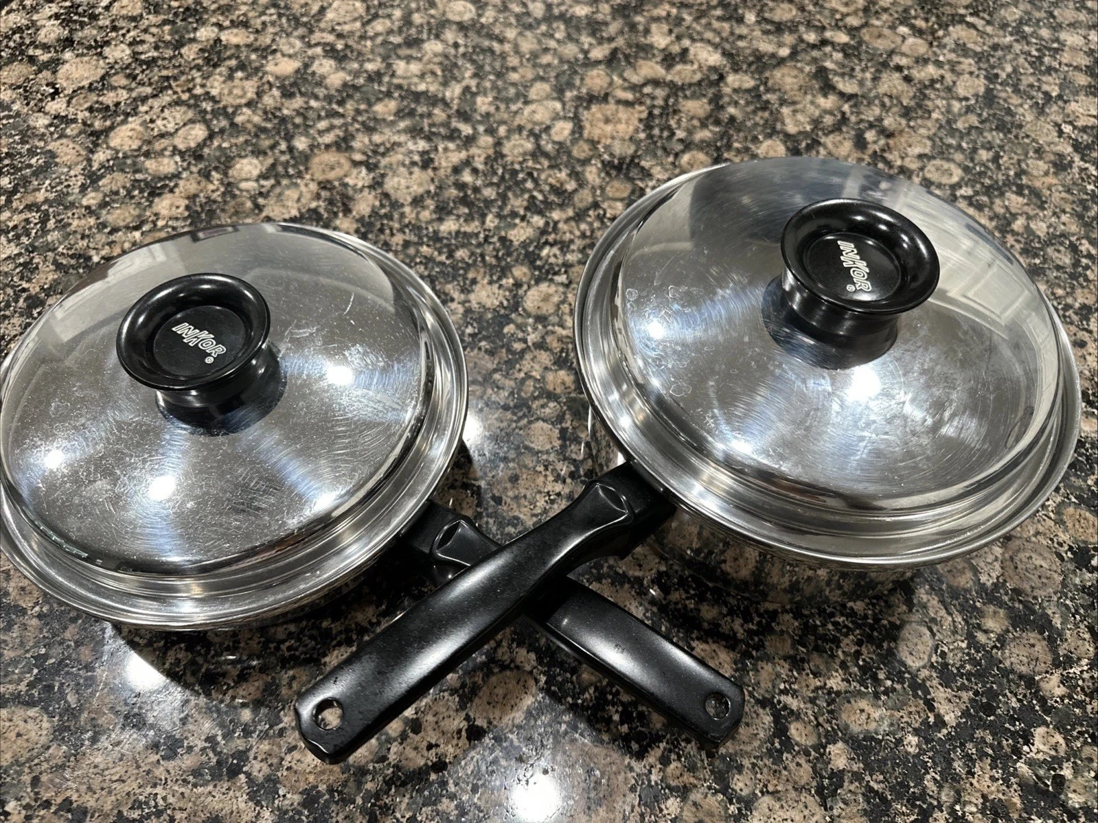 VTG INKOR Multi-Core 2 Pots And 2 Lids STAINLESS MADE IN USA