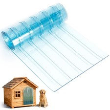 9.8 in x 4.9 ft Dog Door Flaps, Transparent Vinyl Strips for DIY Doghouse or ...