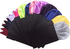 Men'S Prefolded Pocket Squares on Card Assorted Colors Polka Dots Polyester Stai