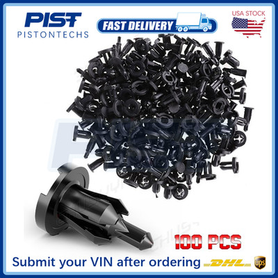 100pcs 10mm for Honda Clips Plastic Push Type Rivet Retainer Fastener Bumper Pin