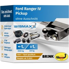 ANHÄNGERKUPPLUNG starr für Ford Ranger IV ab 22 +13pol E-Satz BRINK