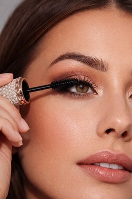 Waterproof  Mascara Black Rose Gold Crystal Tube Pearl Volumizing