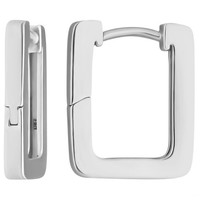 Paar Ohrringe Creolen Viereck Kantig Ohrschmuck Aus 925 Silber 16,5X2,2Mm
