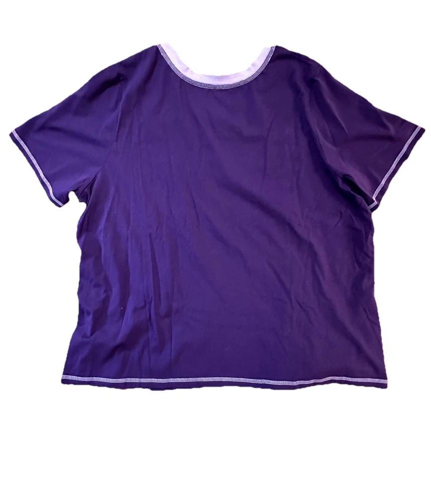 Painel contrastante feminino 2x tops Liz And Me Sport essencial roxo gola V  - Imagem 2 de 4