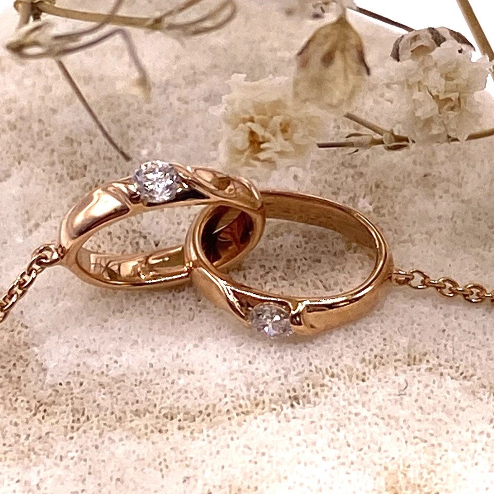 Collar de diamantes de oro de 18 quilates de 0,07 quilates de diamantes naturales de oro rosa de 18 quilates con sello del Reino Unido Foto 2 de 4