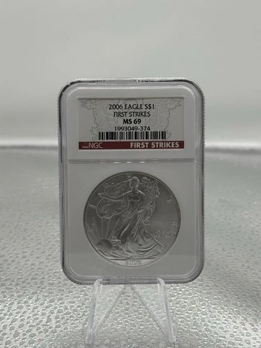 2006 American Eagle Silver $1 Dollar Coin First Strikes - NGC MS 69