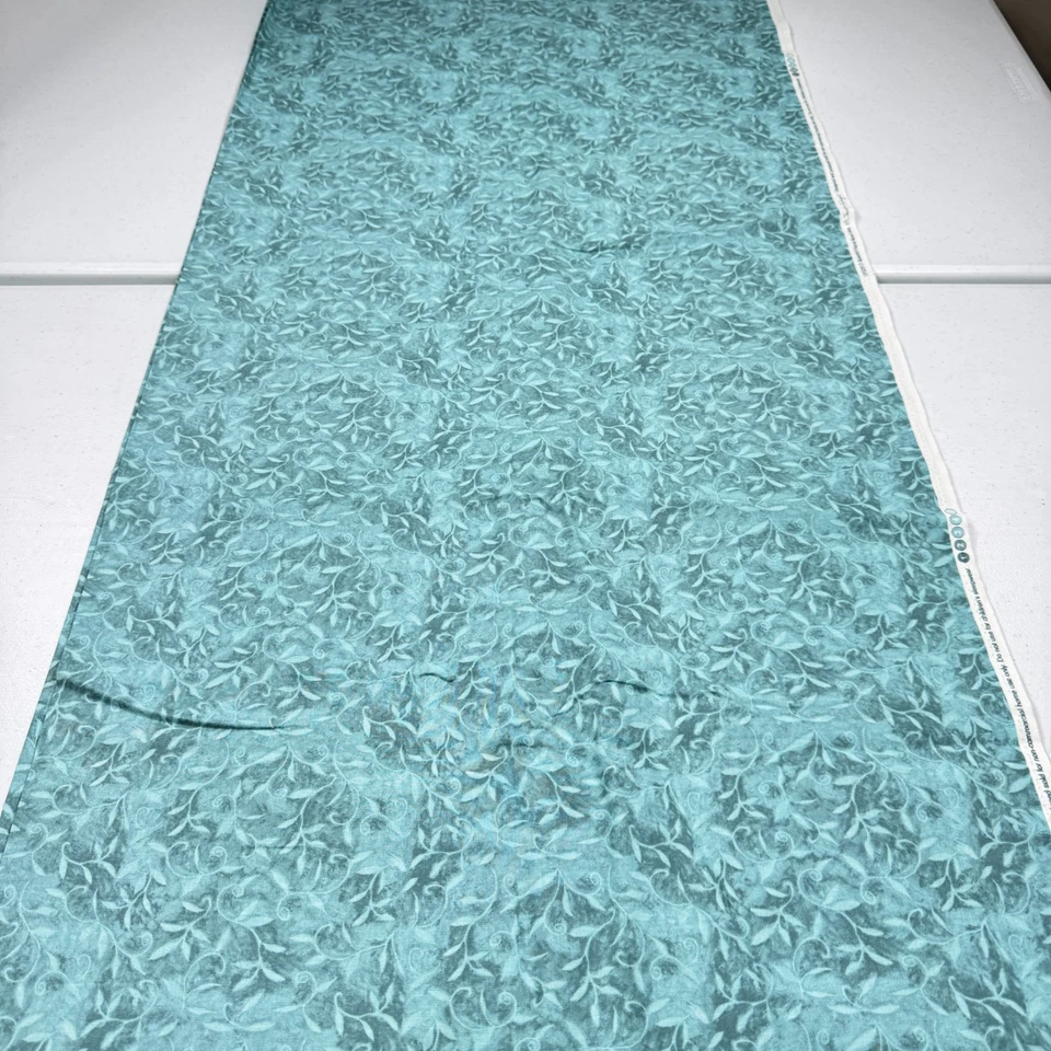 fabric green floral vine quilting cotton 43x218 6 yards CP32513 - Image 2 of 4