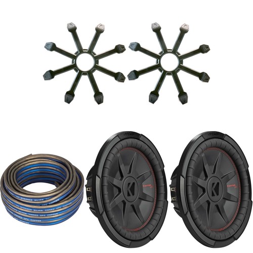 Kicker (2) 48CWRT124 CompRT 12" Subwoofer, DVC, 4-ohm w/ Speaker Wire, Grill ...