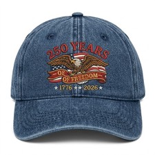 USA 250th Anniversary 1776 2026 Eagle Embroidered Dad Cap