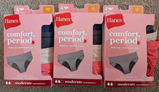 Lot of Girls' Hanes Comfort Period Underwear - Hipsters - Sizes 10 12 - NEW