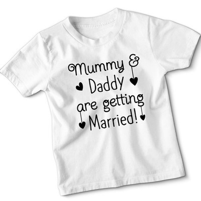 Mama und Papa heiraten Kinder T-Shirt Verlobung Hochzeit Ankündigung