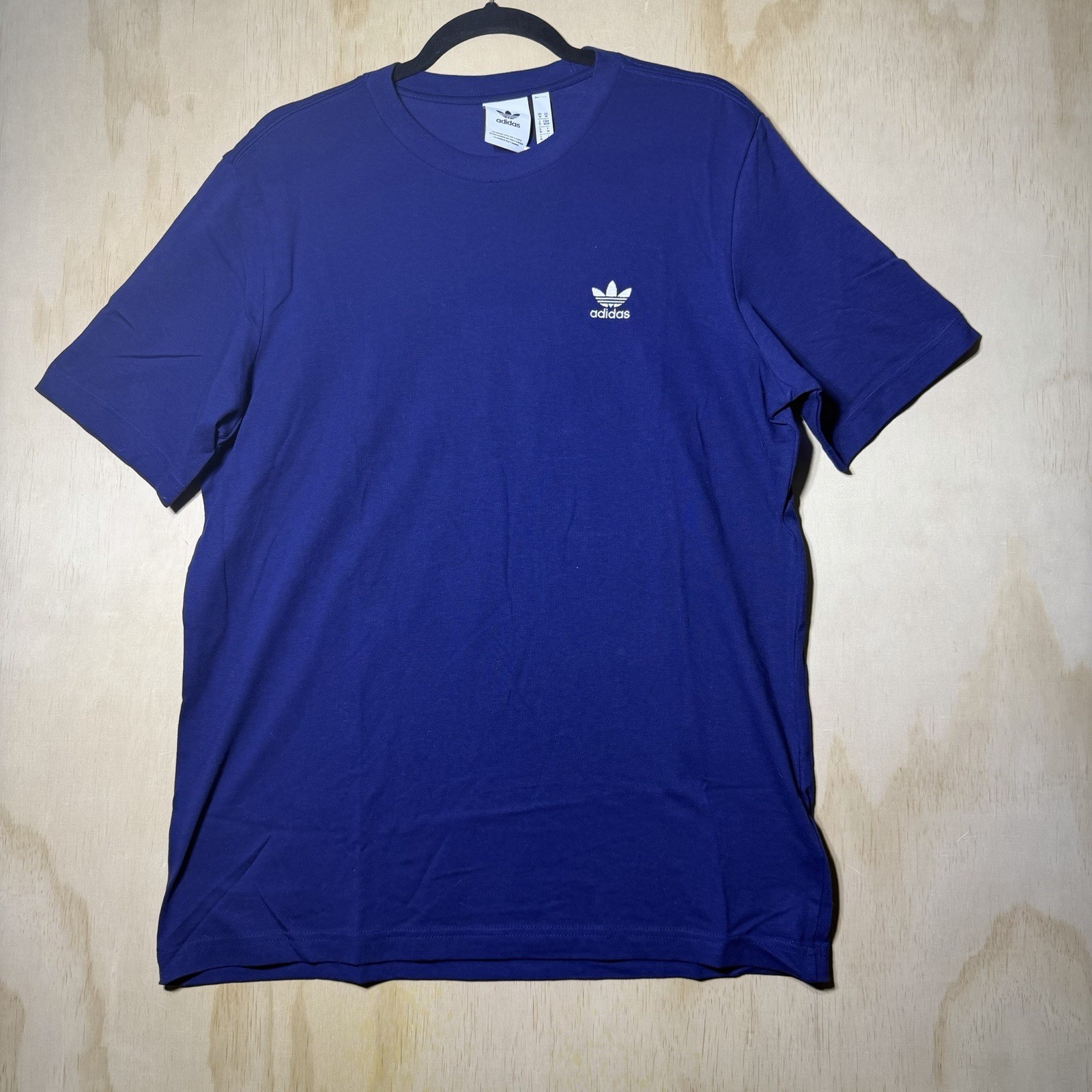 Adidas Originals Essential Tee Shirt Blue Trefoil Logo Mens Medium NWT