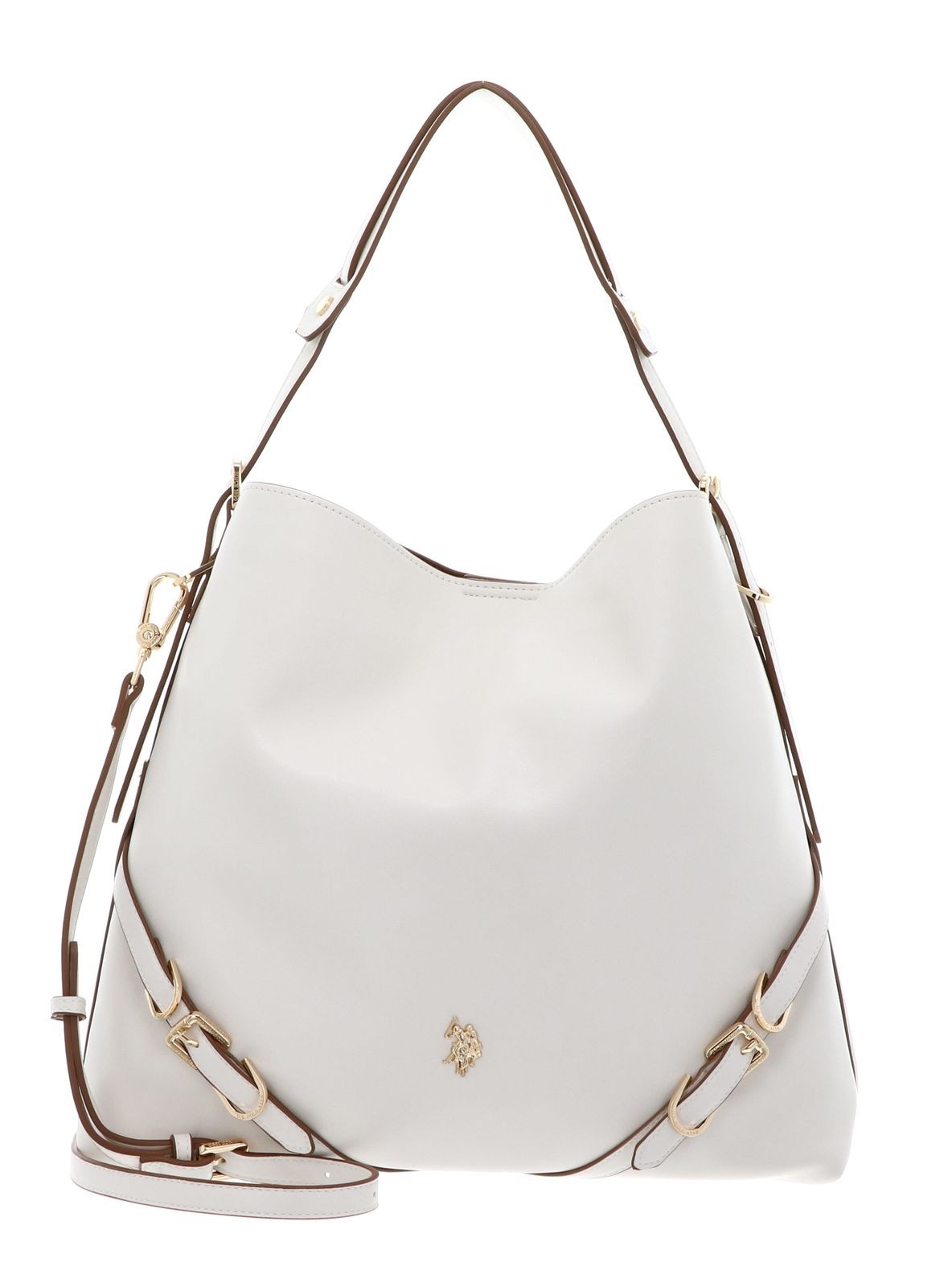 U.S. POLO ASSN. Guildford Tall Hobo Bag Cream White