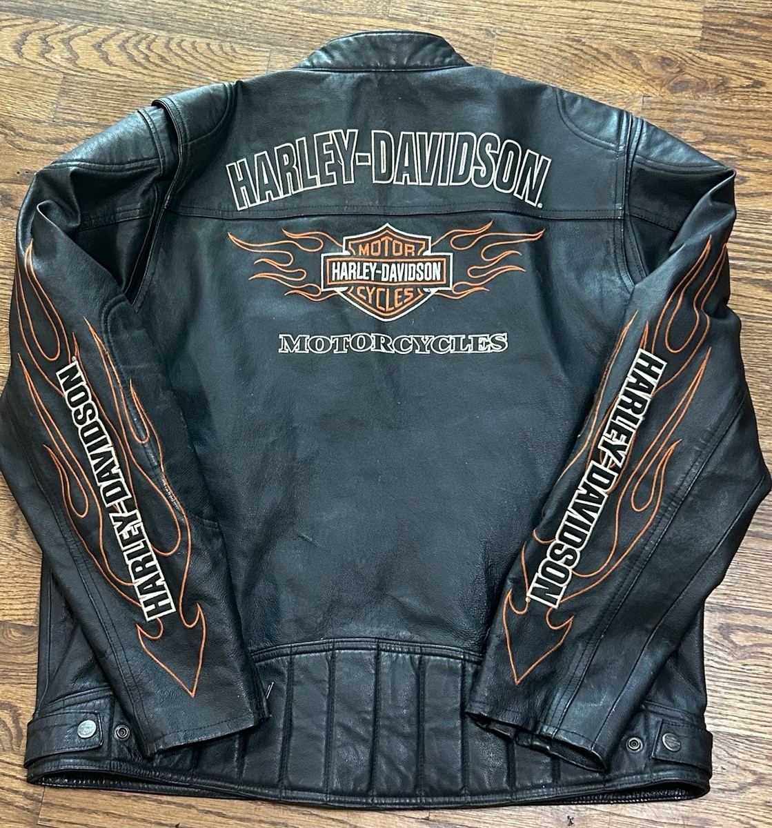 Harley Davidson Men RIDE READY Black Leather Jacket Large 98000