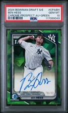 2024 BOWMAN DRAFT SAPPHIRE ED CHROME SAPPHIRE PRSPCT AUTOS BEN HESS 78/99 PSA 10