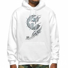 White- Tribal Wolf Totem 2D Print Hoodie For Men  Women S-5XL