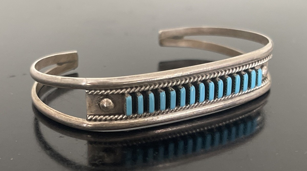 FARON HATTIE Native ZUNI Sterling Silver NEEDLEPOINT